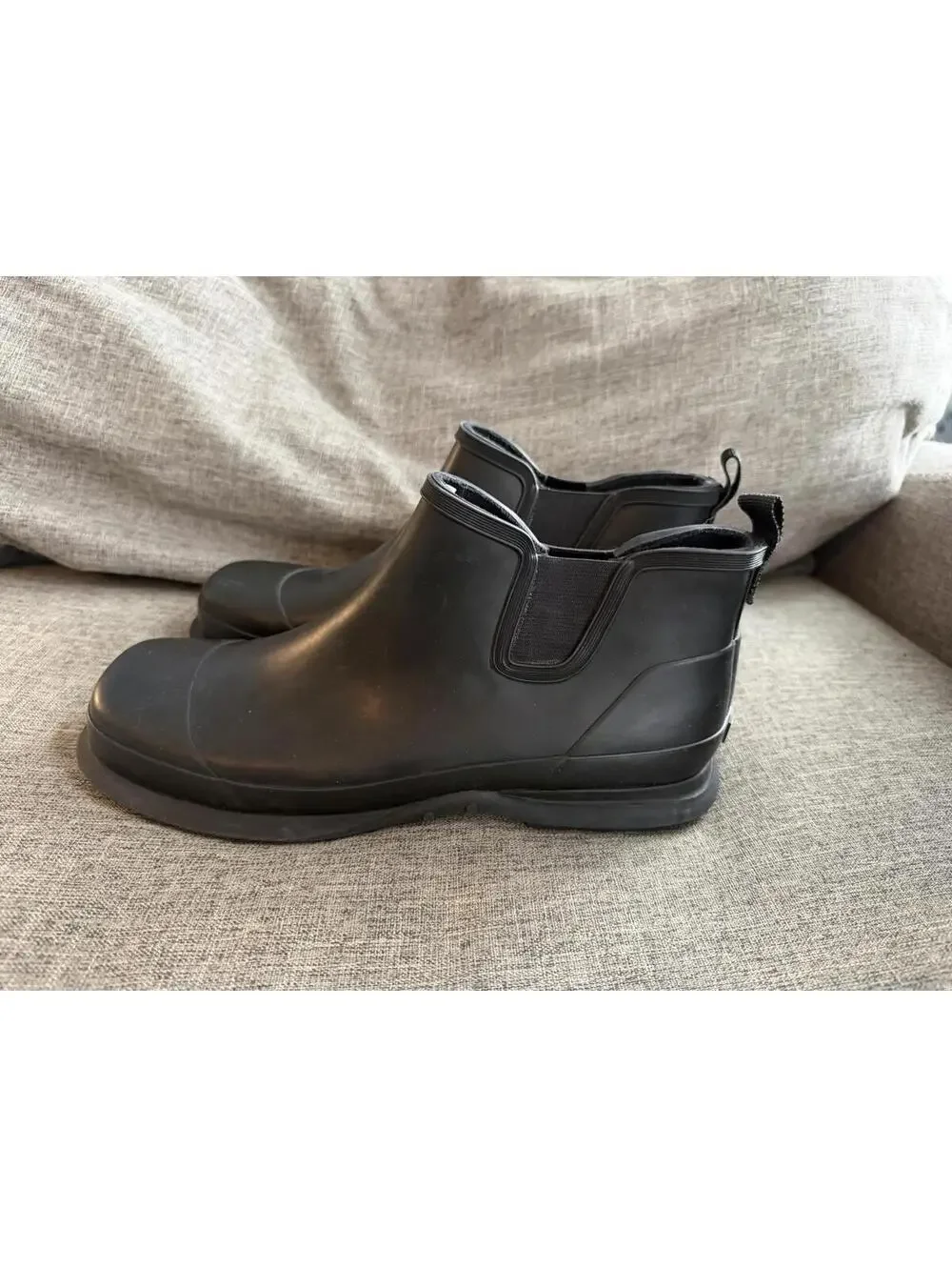 Eddie Bauer Rubber Chelsea Boots Womens Size 10 Black Pull On Rain Shoes